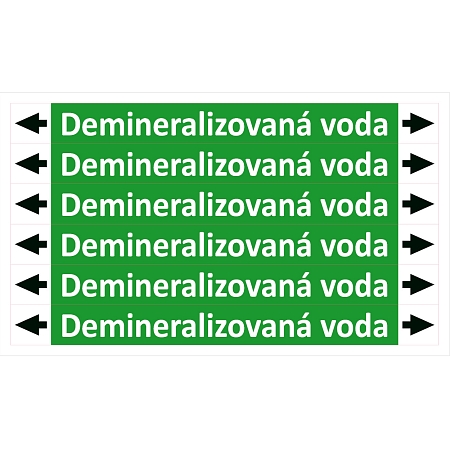 Značení potrubí ISO 20560, demineralizovaná voda